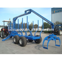 SD SUNCO 5T Timber Trailer with Crane Combined with Tractor with CE Certificate in China sell worldwide